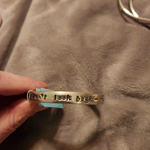Pewter quote bangle